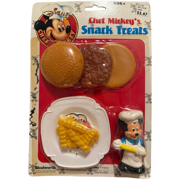 Disney Other - Vintage Disney Chef Mickey Snack Treats Burger & Fries Set Woolworth ARCO 1980s
